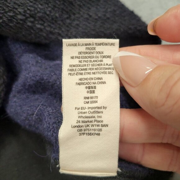 Free People Women's Tunic Sweater Dress V-Neck Sequin Embellished S/M Blue Black - Picture 7 of 9